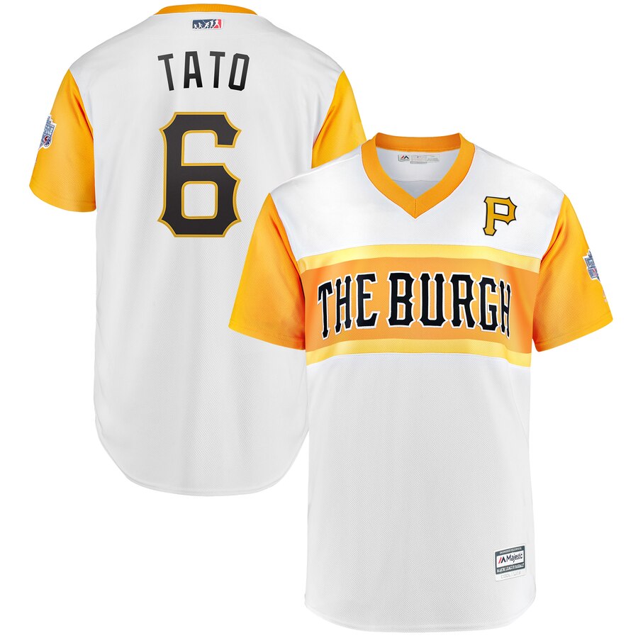 Men's Pittsburgh Pirates #6 Starling Marte "Tato" Majestic White 2019 Little League Classic Replica Player Stitched MLB Jersey